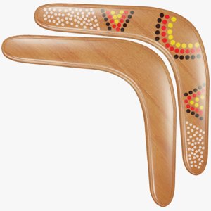 wooden boomerangs 3D model