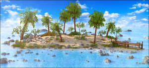 3D desert island