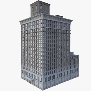 realistic bank building 3D model