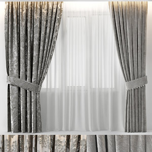 curtains glam 3D model