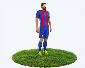 3D model ready football soccer player