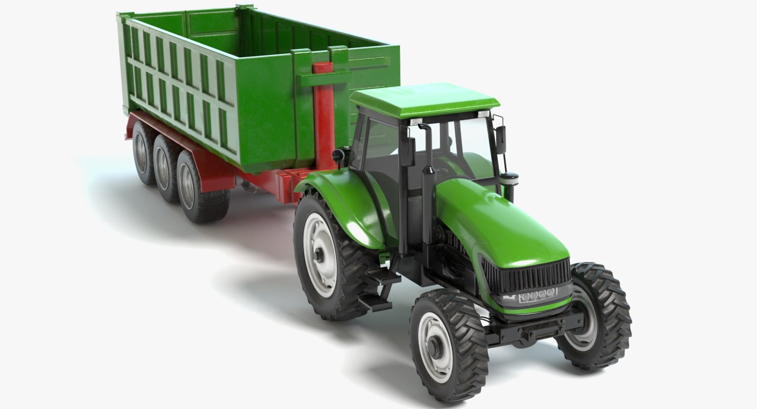 3D model farm tractor trailer TurboSquid 1225382