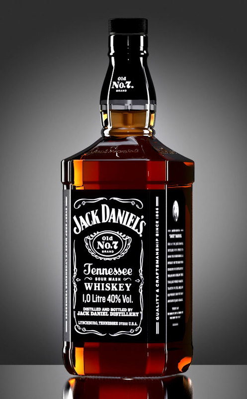  3D model jack daniels whiskey bottle TurboSquid 1225493