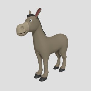 3D cartoon donkey model