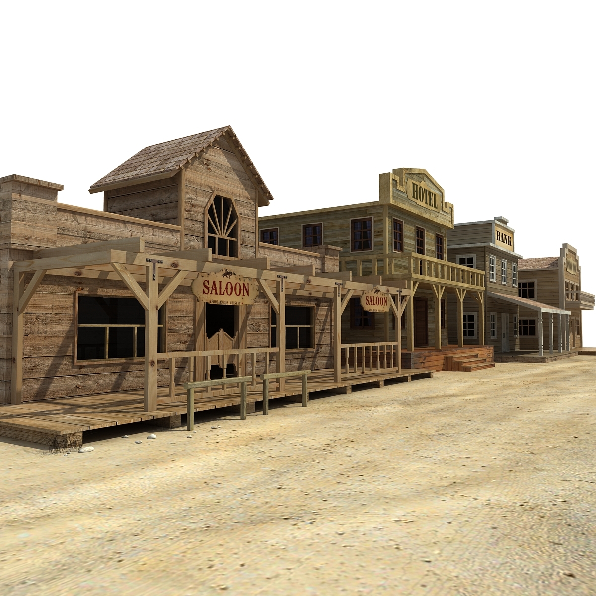 Western city 3D - TurboSquid 1225560