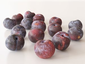 3D red plums