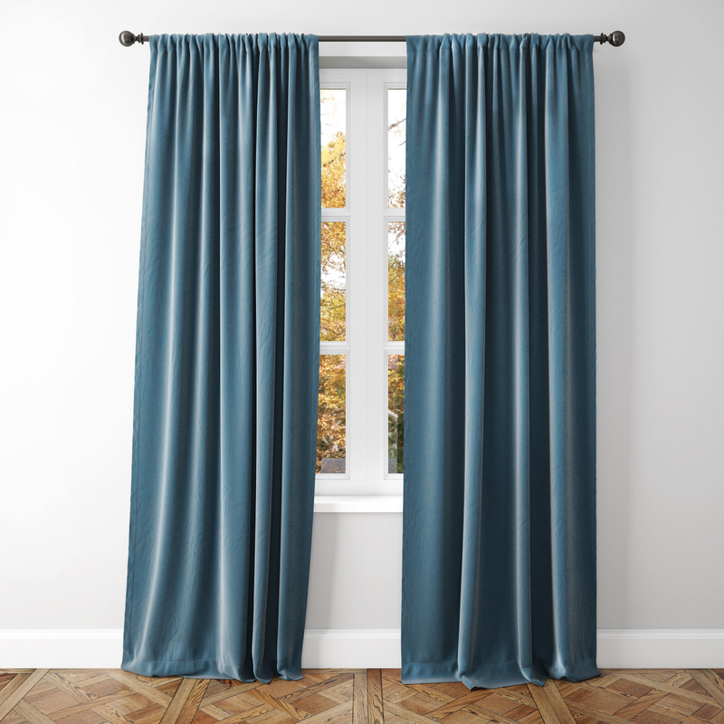 3d Blue Velvet Curtains - Turbosquid 1226085