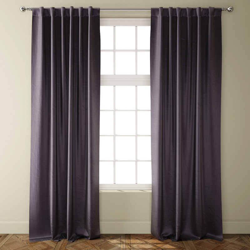 Cotton luster velvet curtains 3D model TurboSquid 1226086