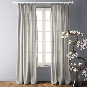 3D modern linen curtains