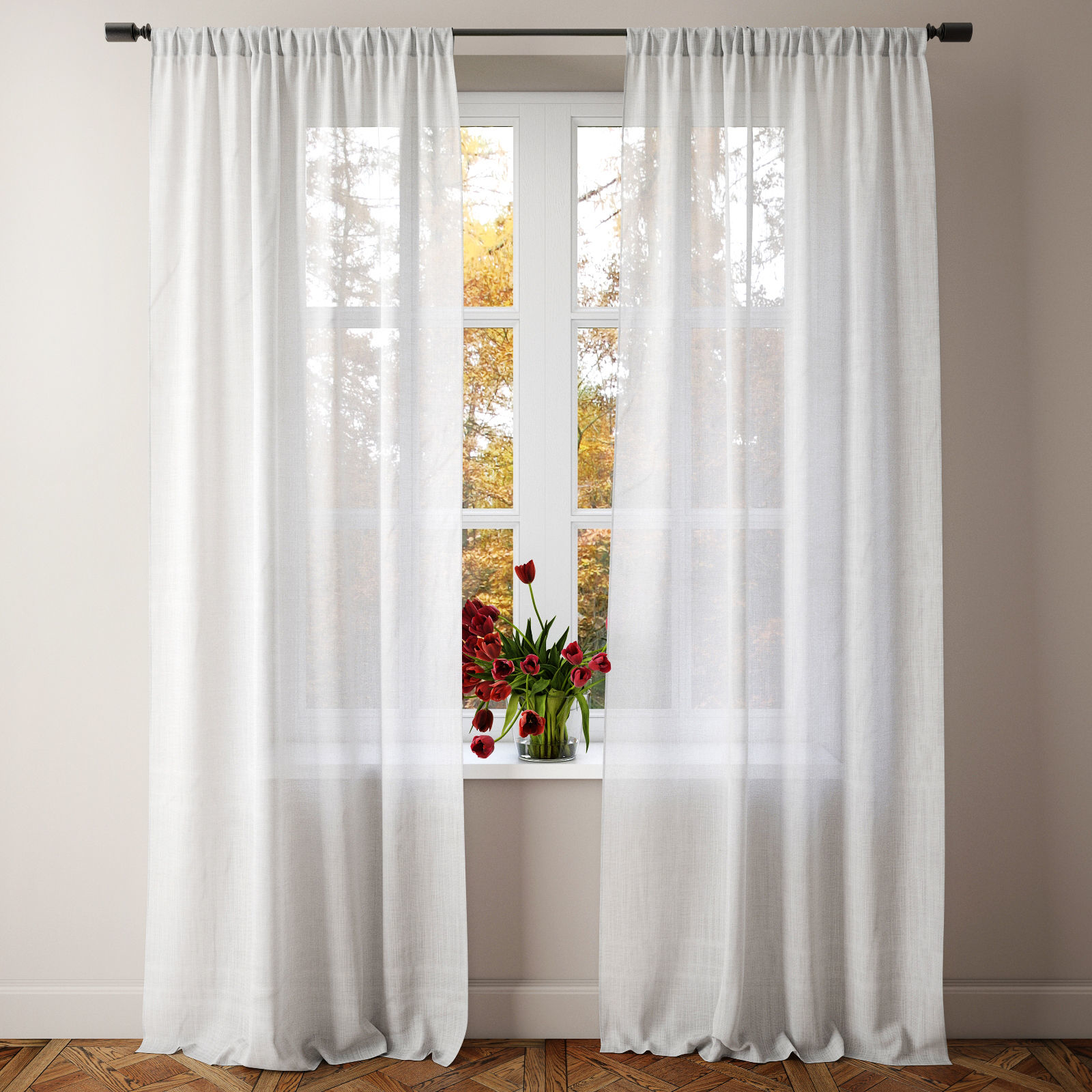 Sheer linen curtain 3D TurboSquid 1226143
