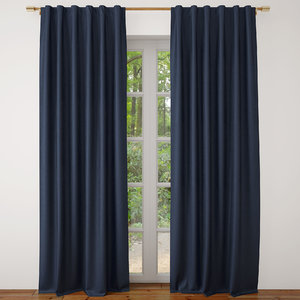 belgian flax linen curtain 3D model
