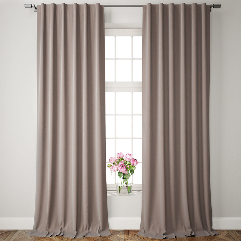 Velvet Pole Pocket Curtains Model Turbosquid 1226158