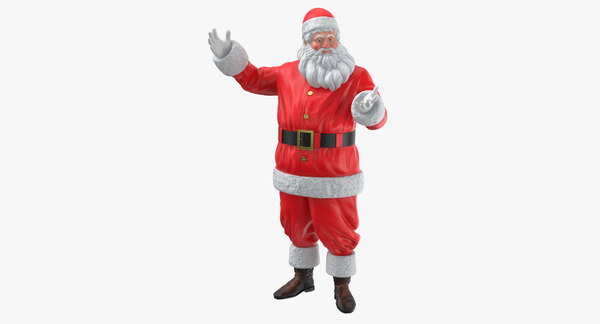 Babbo Natale 3d.Modello 3d Figura Posa Di Babbo Natale 02 Turbosquid 1226208