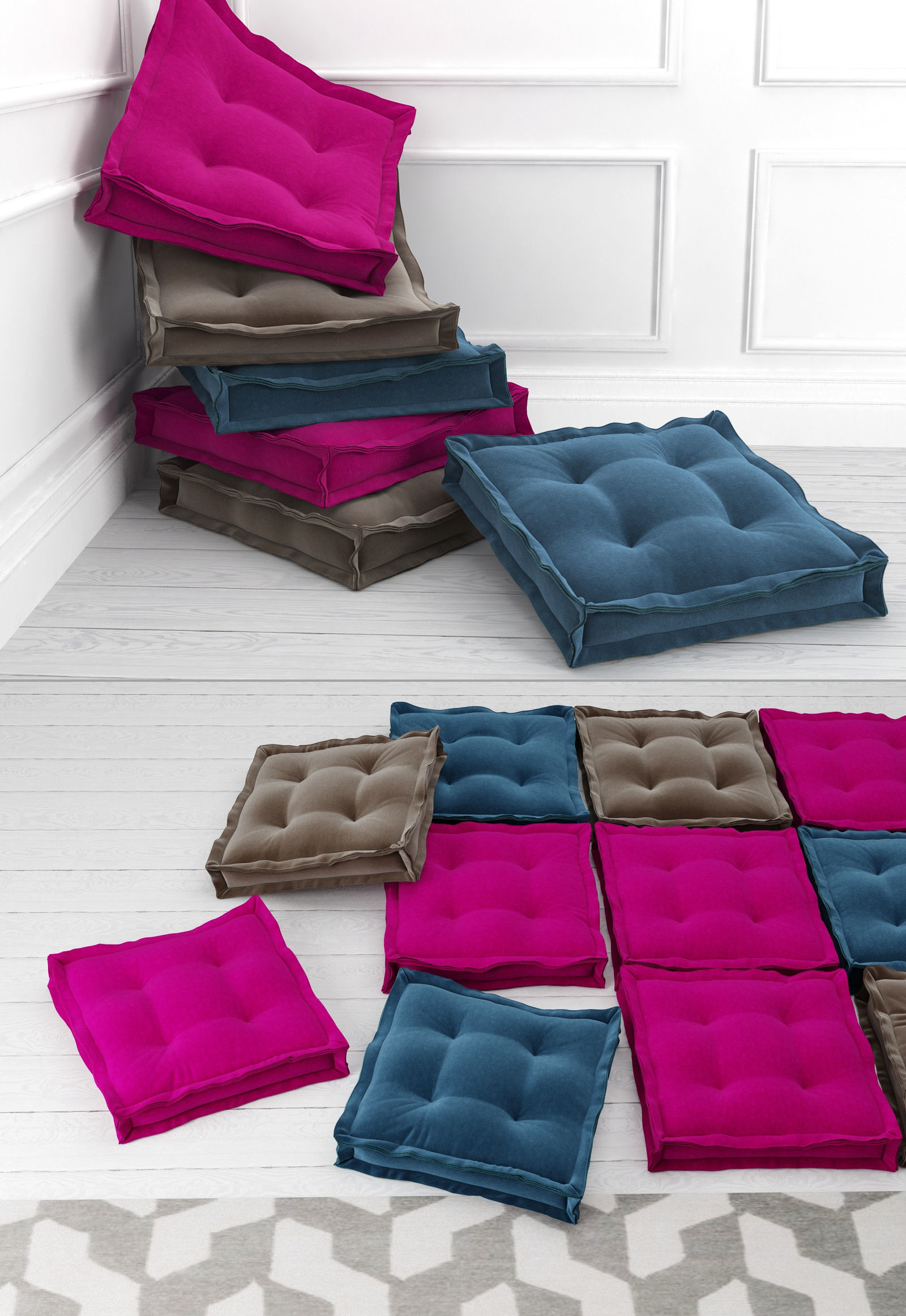 3d Velvet Floor Cushions Turbosquid 1226268