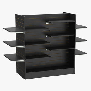 3D slat wall gondolas shelves model