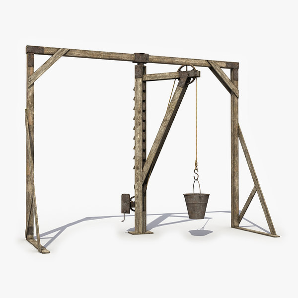 old wooden crane 3D model