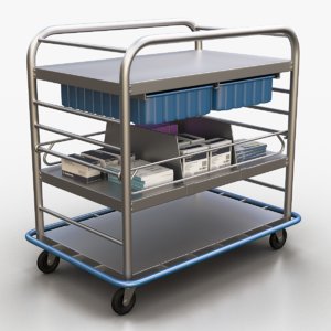 3D model medical supply cart