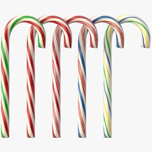realistic candy cane color 3D model