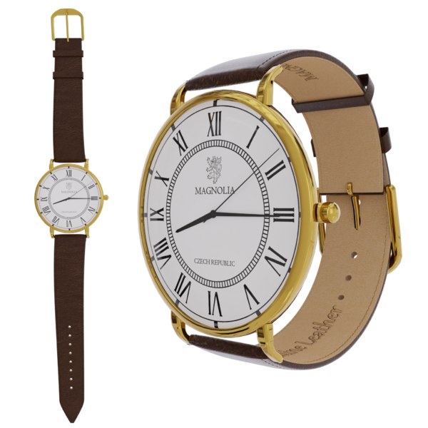 3D elegant wristwatch gold variant
