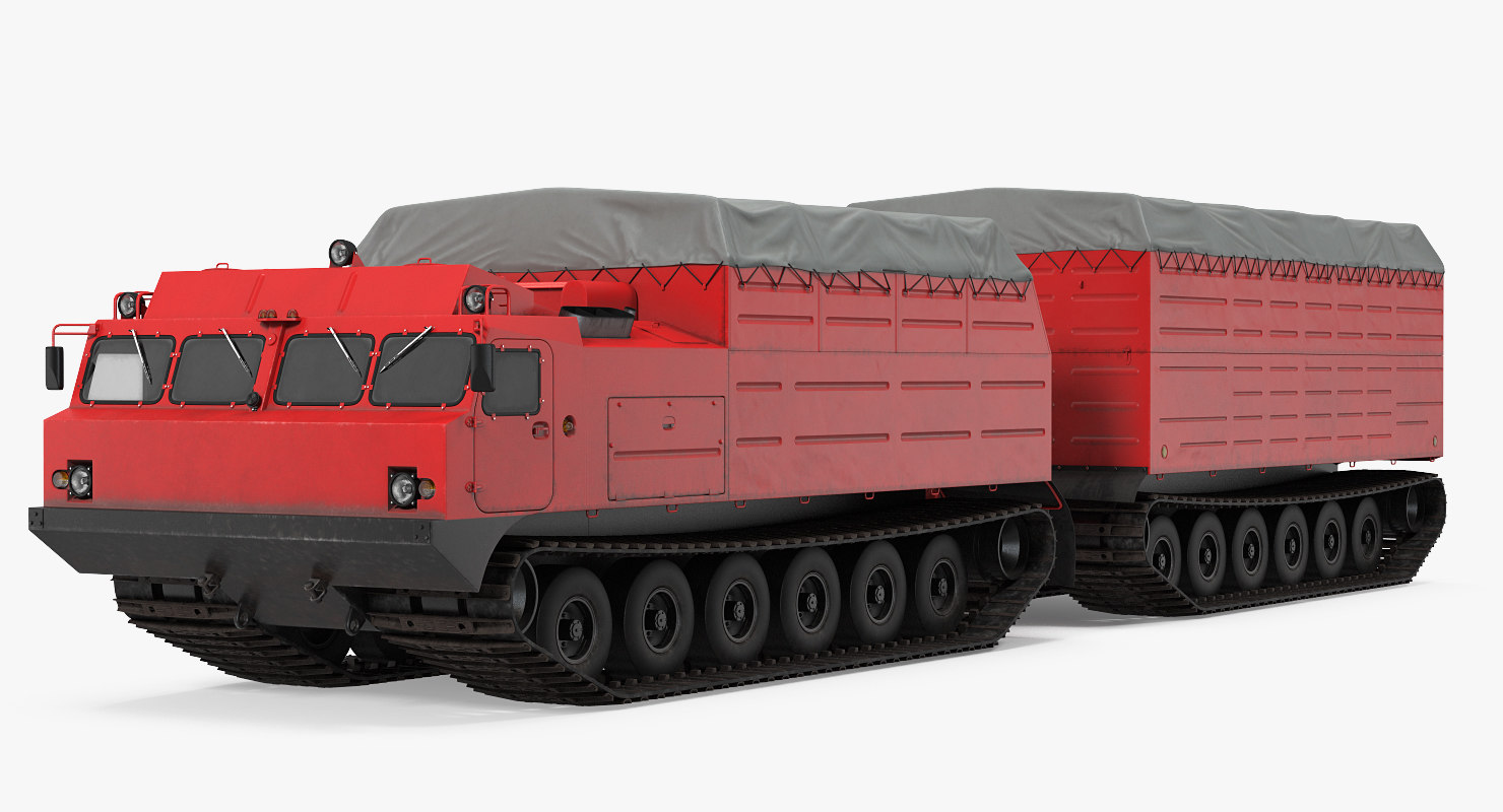research articulated tracked vehicle vityaz dt-30 rigged 3d