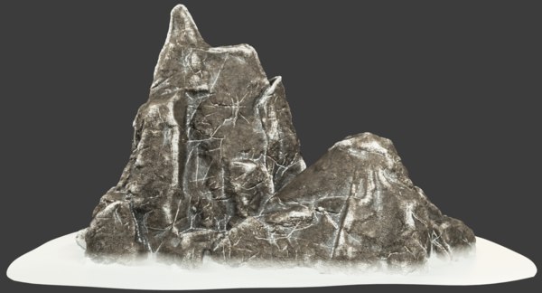 3d Model Snowy Rock Snow Turbosquid