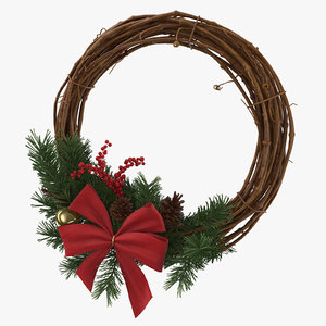 3D christmas wreath 01