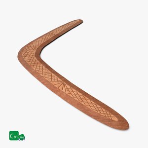 wooden boomerang 3D
