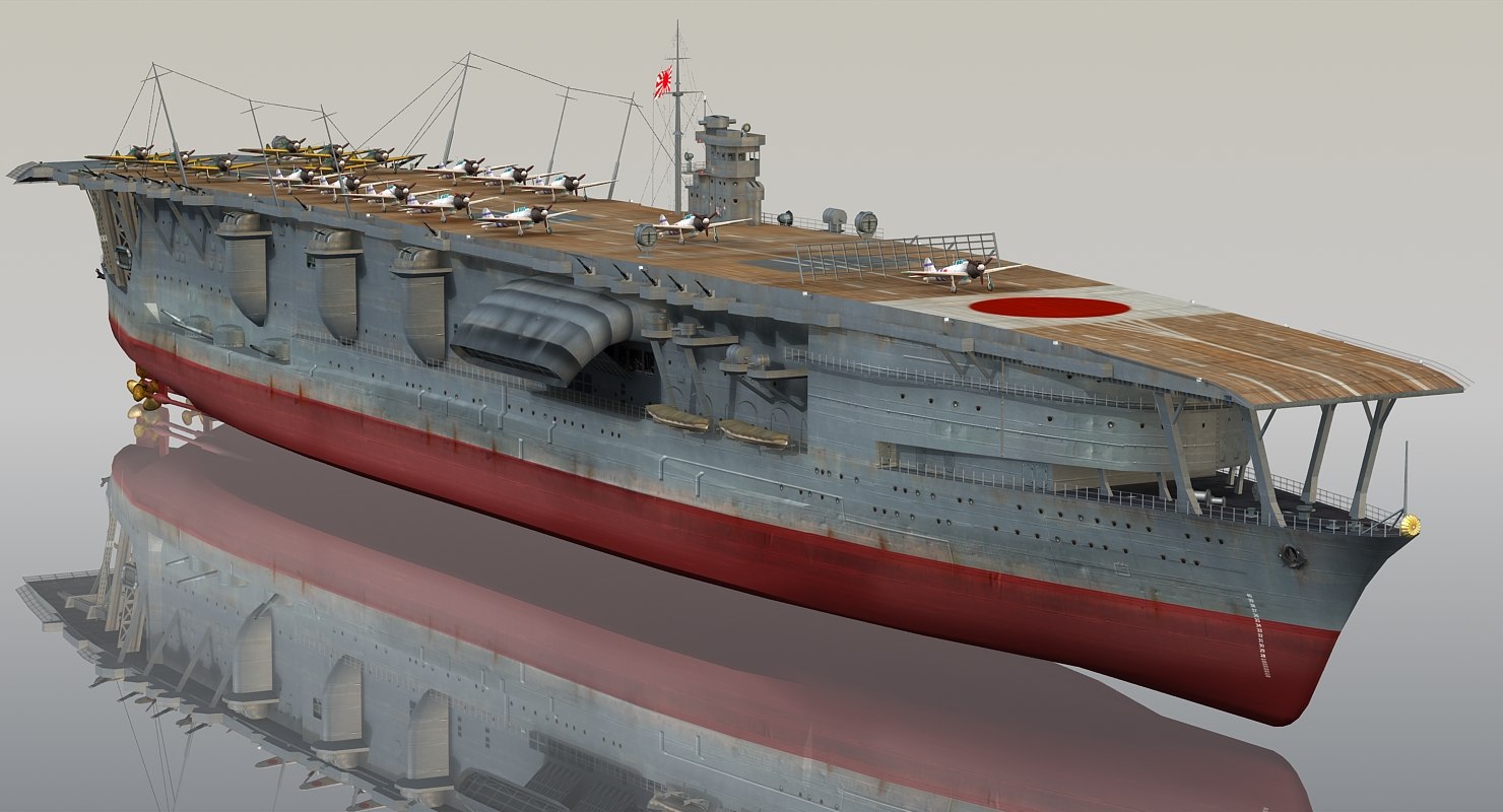 3d Japanese Aircraft Carrier Akagi Model - Turbosquid 1227288