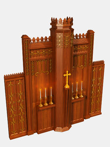 3D alter cross candles model