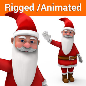 santa rigged animation 3D model