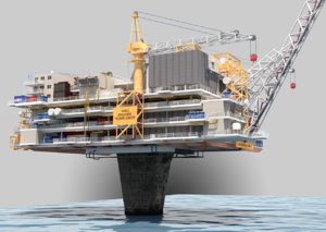3D oil rig platform shell