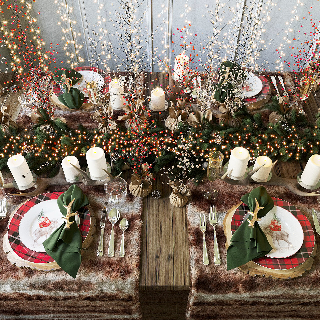 Merry Christmas Table Pottery Barn 3d Model Turbosquid 1227739