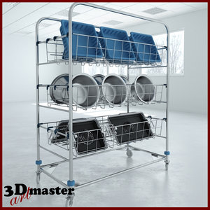 3D sterile processing wash cart