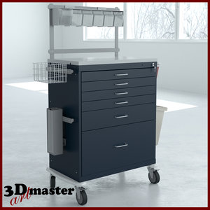 anesthesia workstation tall drawer 3D model
