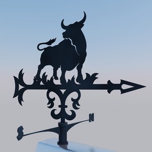 3D weathervane bull model