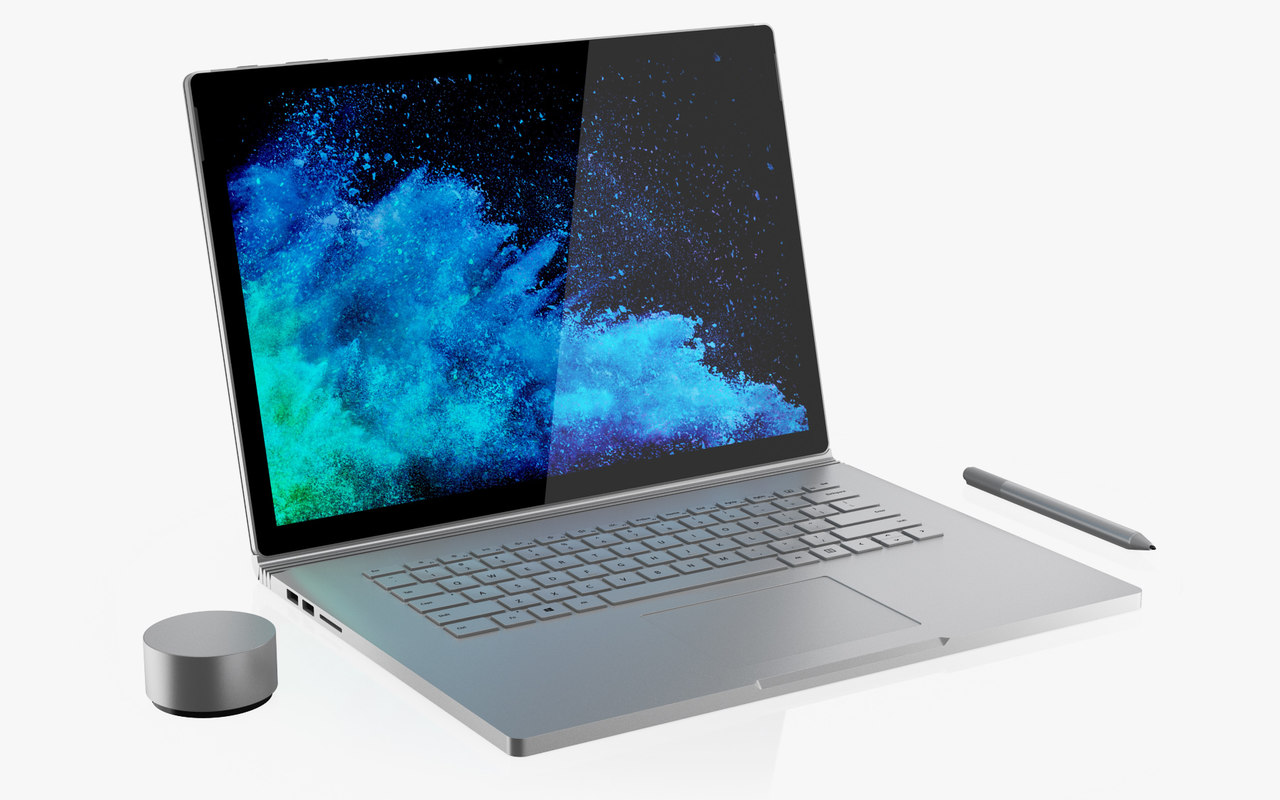 Microsoft Surface Book 2 3d Model Turbosquid 1228864