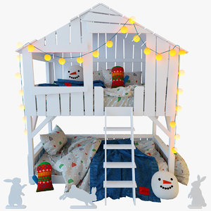 treehouse bed snow day model