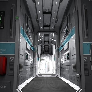 3D interior small starship