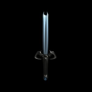 3D one-handed sword blade model