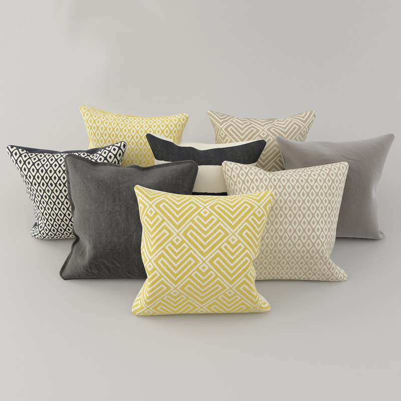 Pillows h m 3D model TurboSquid 1229572