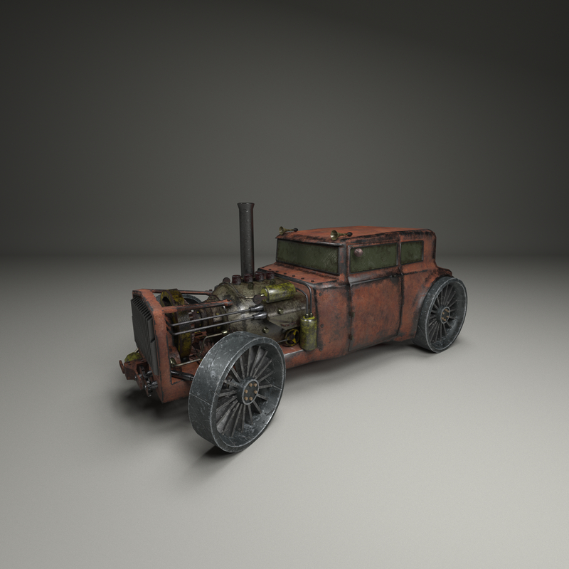 Steampunk car model - TurboSquid 1229838