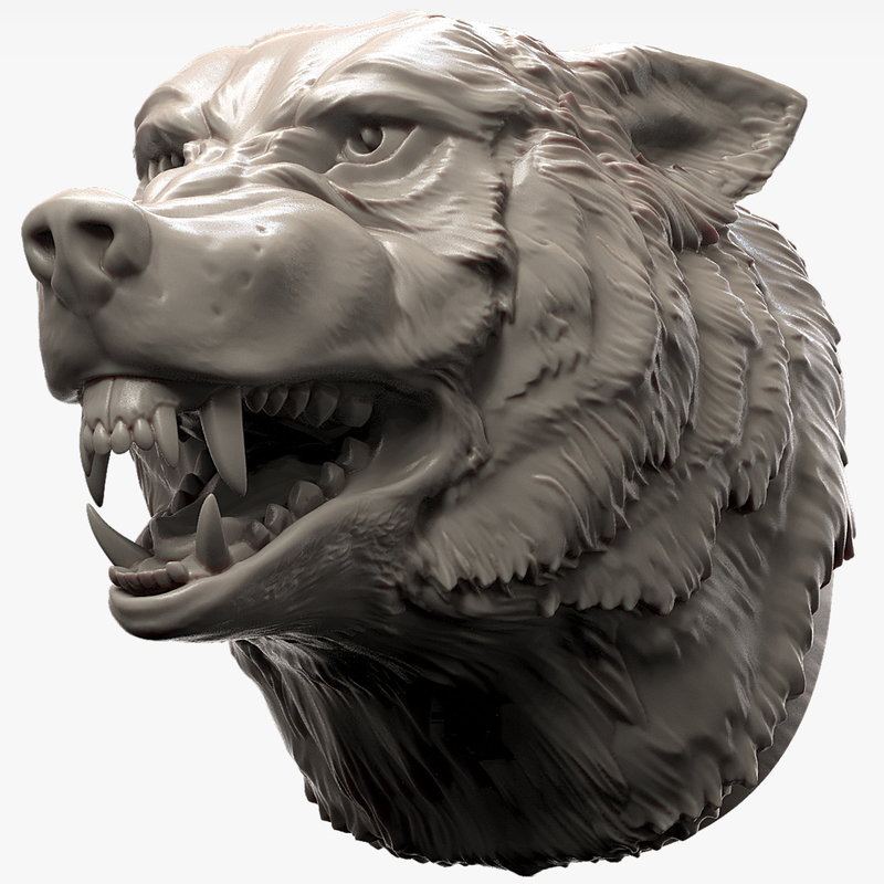 Wolf head angry 3D - TurboSquid 1230257