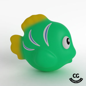 bath toy fish green 3D