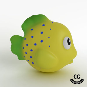 bath toy fish yellow 3D model