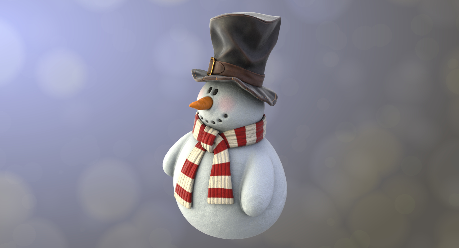 realistic snowman pbr model