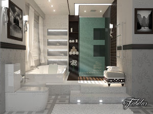 3D model bathroom scene