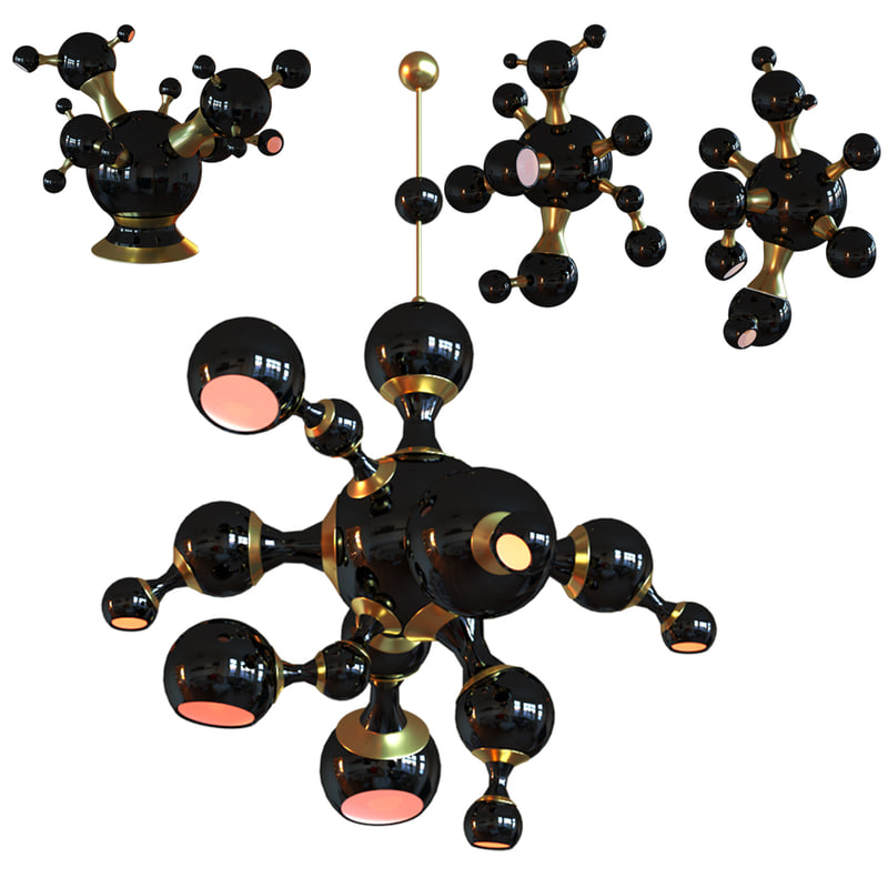 3D atomic suspension light model TurboSquid 1230499