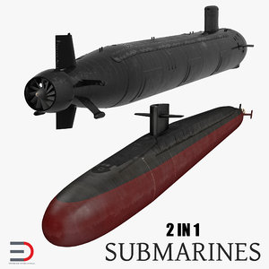 american military submarines 3D model