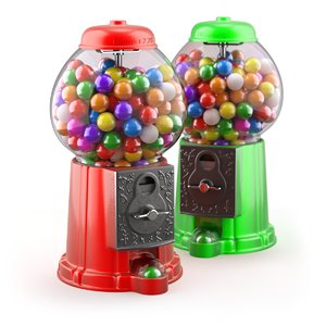 3d content central gum ball machine