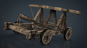 3D model medieval catapult